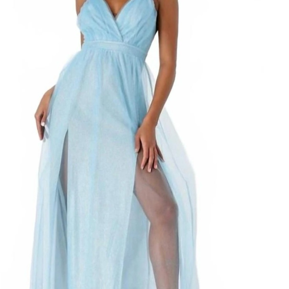 Lulu's Light Blue Maxi Dress
